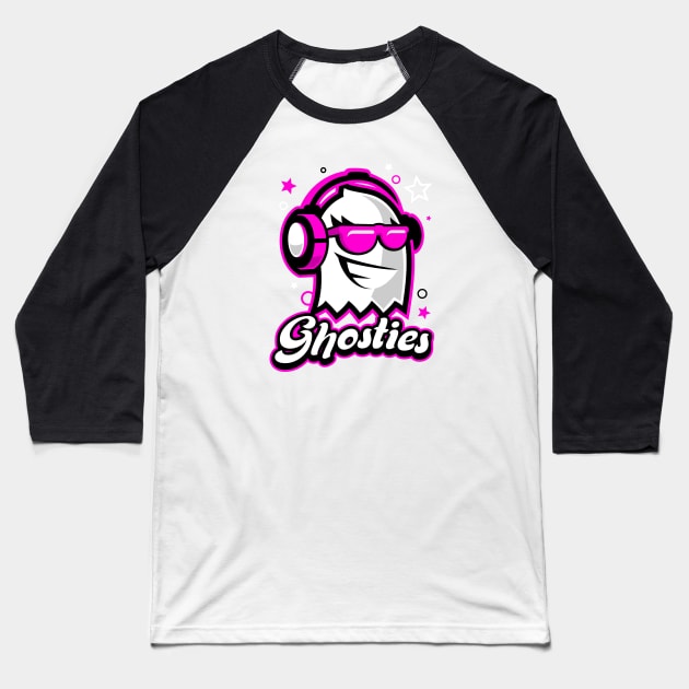 Ghosties Pink Baseball T-Shirt by JGhosty